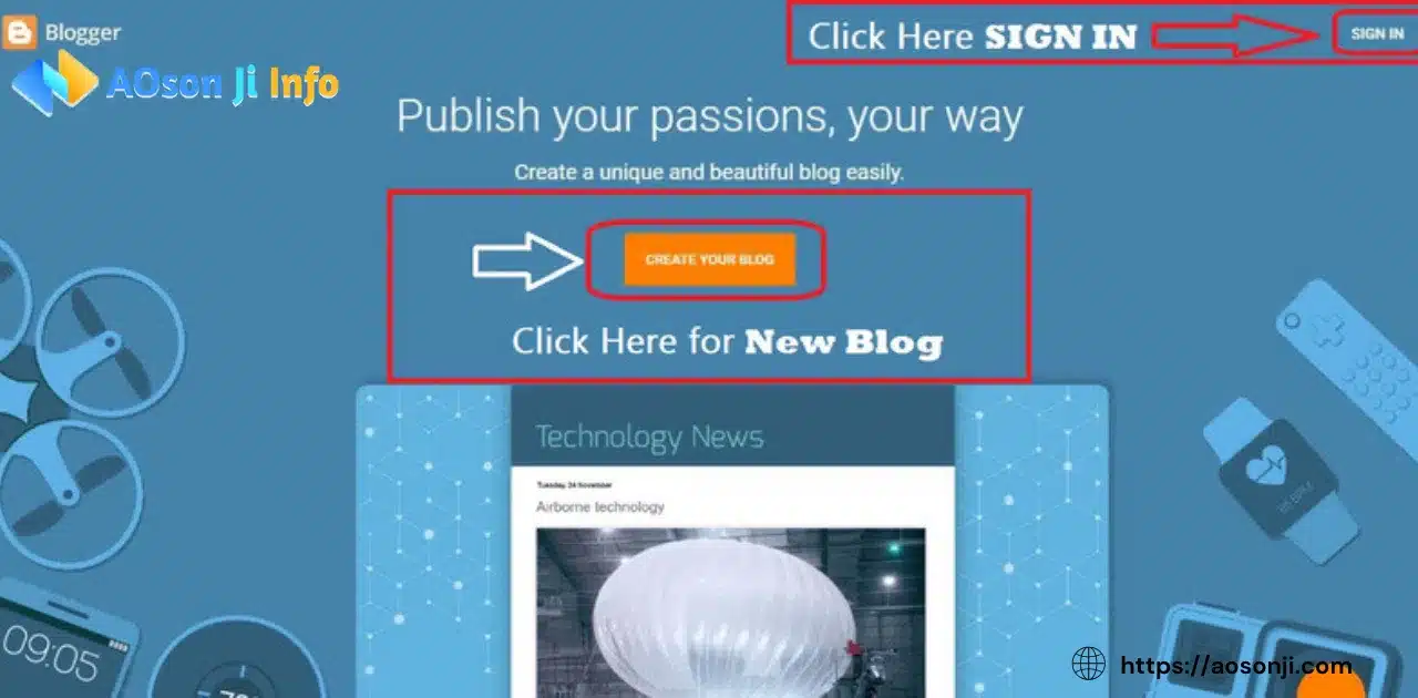 Blogger home Page