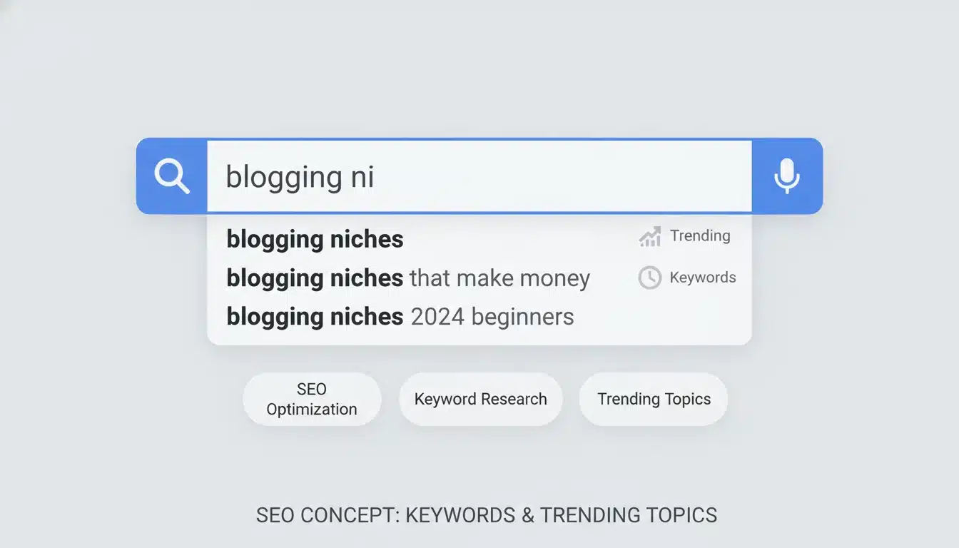 Checking search demand for blogging niche using keyword research and Google suggestions