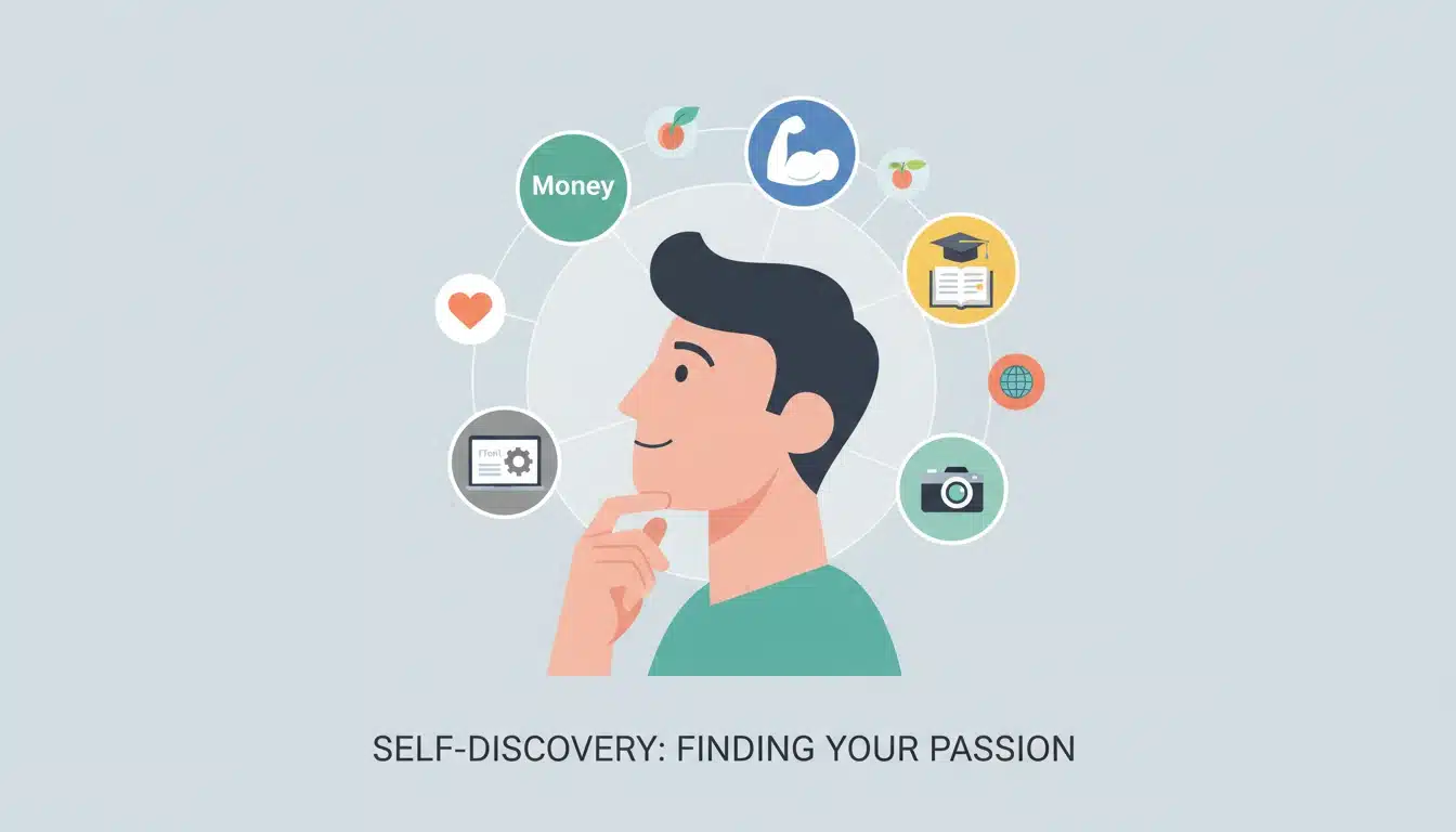 Finding personal interest for blogging niche showing beginner thinking about topics and ideas