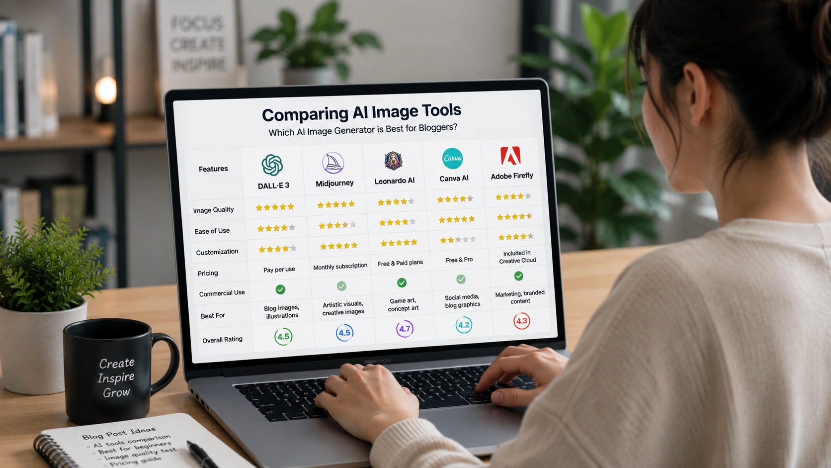 Best AI tools for blog image creation showing beginner comparing image generation platforms
