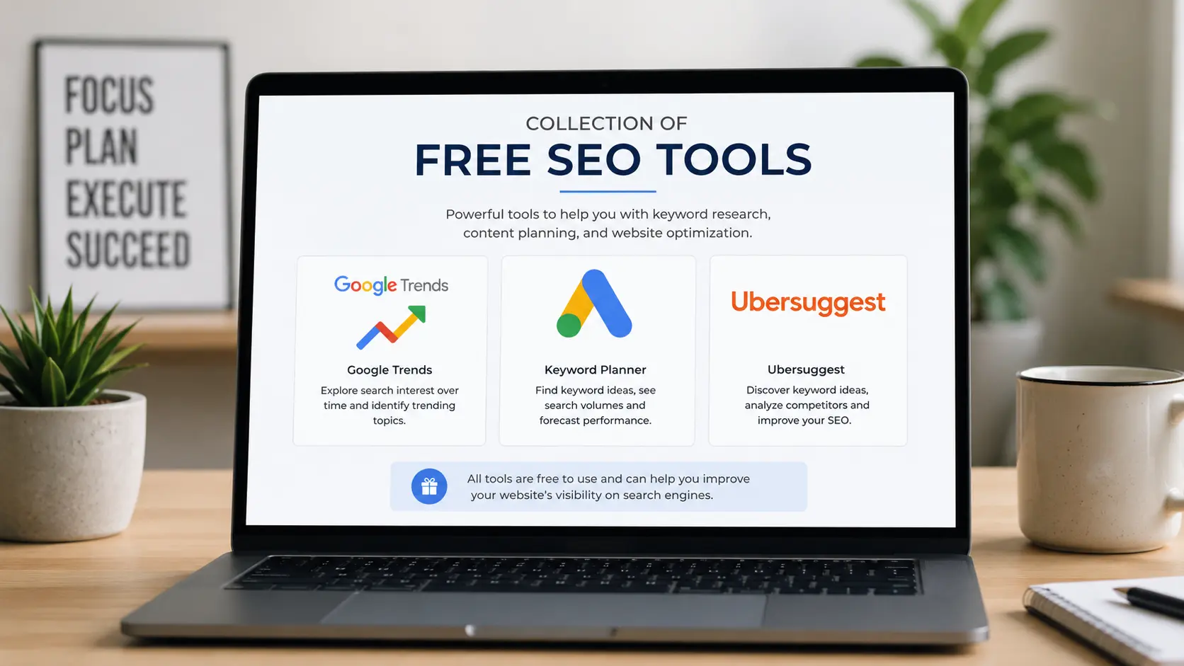 Best free keyword research tools showing SEO platforms for beginner bloggers